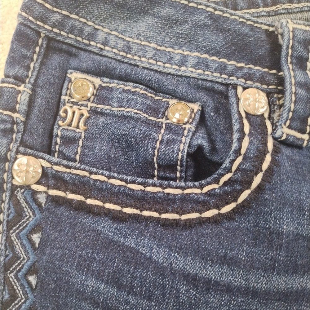 Miss Me Jeans Women's 27 Fits 30x27 Slim Boyfriend Ankle Stretch Embroidered 💎 - Picture 6 of 15